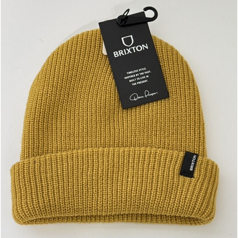 Brixton Heist Beanie Sauterne Mustard Yellow Classic Knit Cuffed Hat NWT